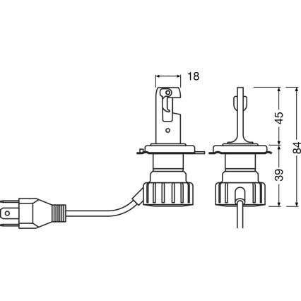 Setti 2x LED-autopolttimo NIGHT BREAKER VINTAGE H4 P43T/20W/12V 3000K - Osram