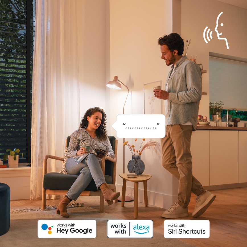 2 kpl Philips SMART A60 E27 himmennettävä RGB-LED-lamppu 8,5W/230V 2200-6500K