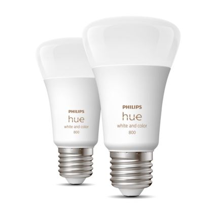 SETTI 2x LED Himmennettävä polttimo Philips Hue White And Color Ambiance A60 E27/9W/230V 2000-6500K