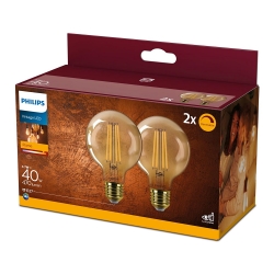 SETTI 2x LED Himmennettävä polttimo VINTAGE Philips G80 E27/4,7W/230V 2200K