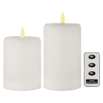 Setti 2x LED-kynttilää LED/4xAA + kaukosäädin