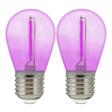 SETTI 2x LED-lamppu PARTY E27/0,3W/36V violetti