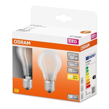 SETTI 2x LED-polttimo A60 E27/6,5W/230V 2700K - Osram