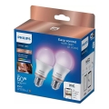 SETTI 2x LED-RGB-himmennyslamppu Philips A60 E27/8W/230V Wi-Fi