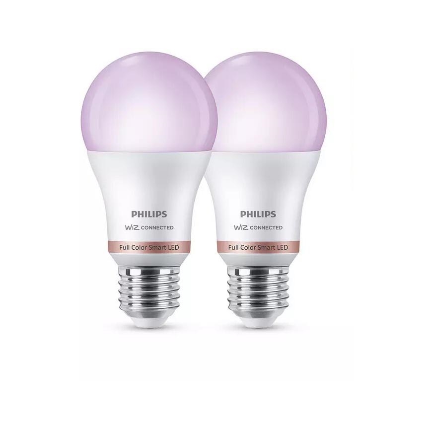 SETTI 2x LED-RGB-himmennyslamppu Philips A60 E27/8W/230V Wi-Fi