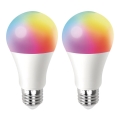 SETTI 2x LED RGBW Himmennettävä polttimo MESH Älykäs A60 E27/12W/230V 2700-6500K + kauko-ohjaus - Aigostar