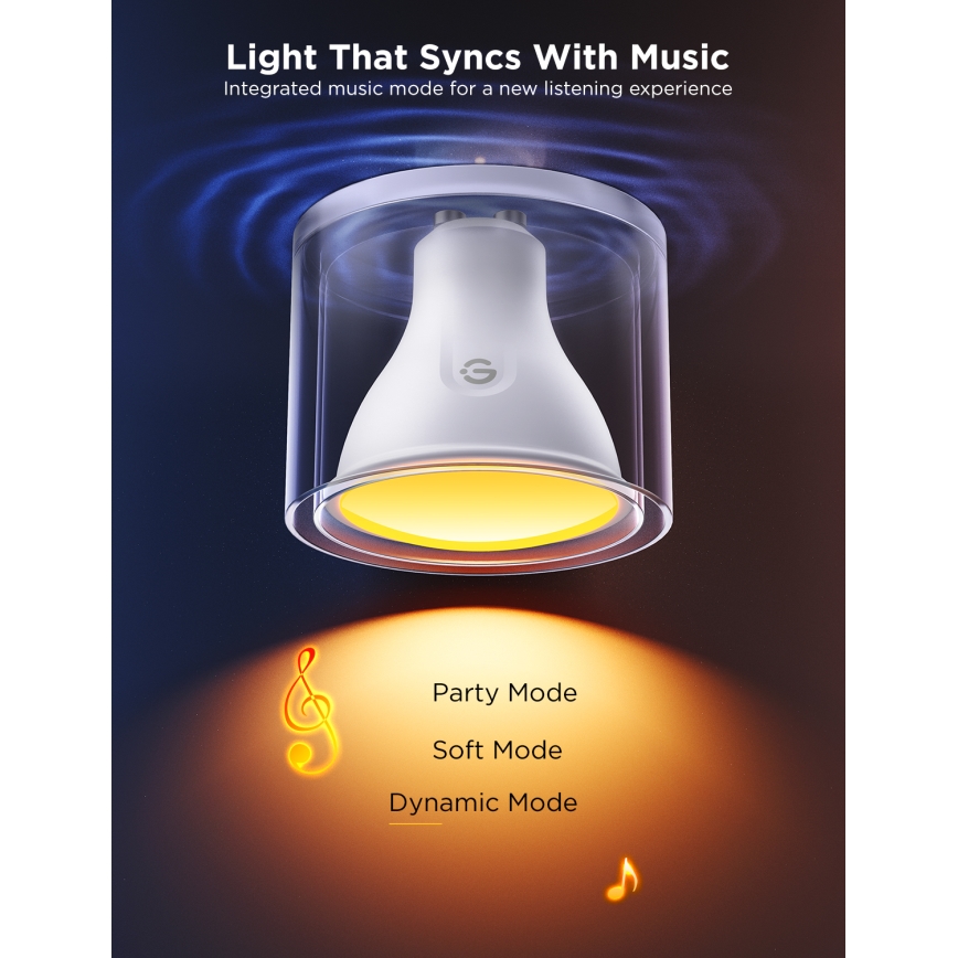 SETTI 2x LED RGBWW himmennettävä polttimo MATTER GU10/4,8W/230V 2700-6500K Wi-Fi - Govee