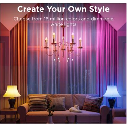 SETTI 2x LED RGBWW Himmennettävä lamppu E14/5W/230V 2700-6500K Wi-Fi - Govee