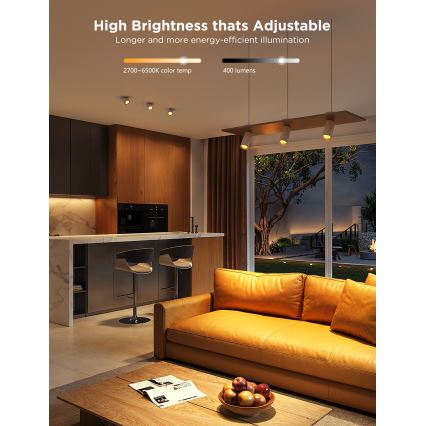 SETTI 2x LED RGBWW Himmennettävä lamppu GU10/4,8W/230V 2700-6500K Wi-Fi - Govee