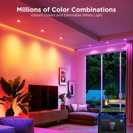 SETTI 2x LED RGBWW Himmennettävä lamppu GU10/4,8W/230V 2700-6500K Wi-Fi - Govee