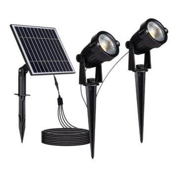 SETTI 2x LED ulkokäyttöön aurinkokennovalo 2xLED/1,2W/3,7V IP65 3000K 4000 mAh