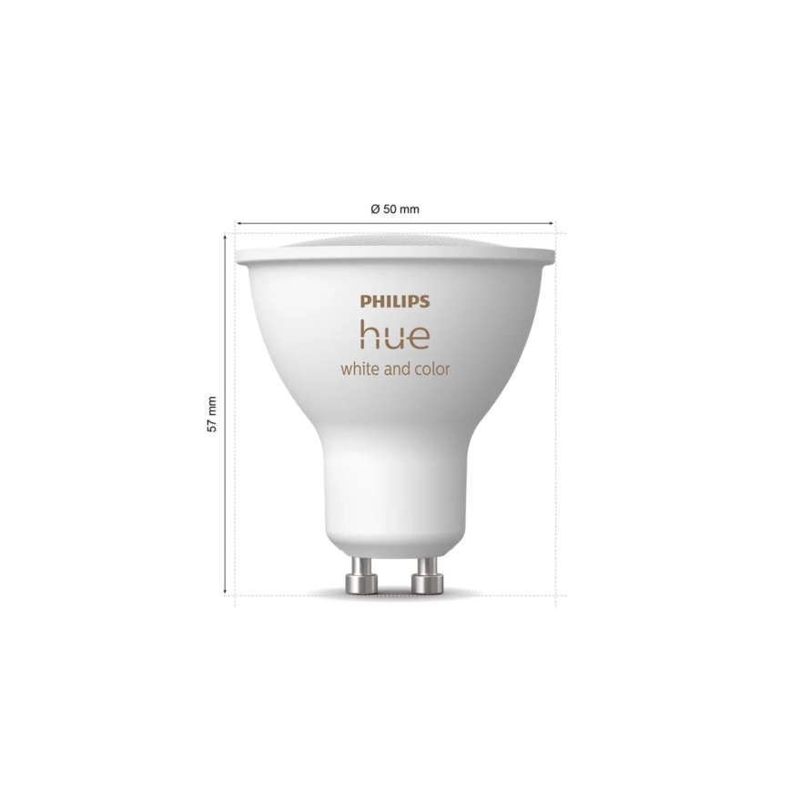 SETTI 2x himmennettävä LED RGBW-lamppu Philips Hue White And Color Ambiance GU10/4,2W/230V 2000-6500K