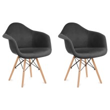 SETTI 2x Ruokapöydän tuoli NEREA 80x60,5 cm harmaa/pyökki