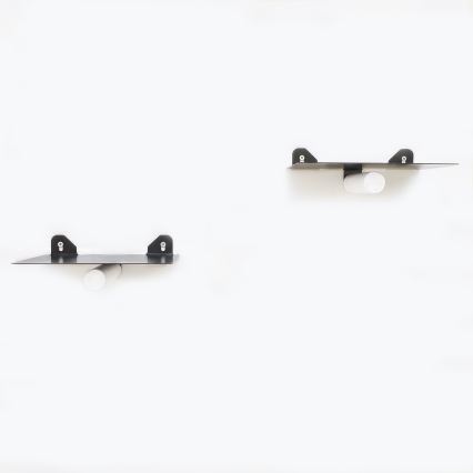 SETTI 2x Seinähylly 15x21 cm musta/valkoinen