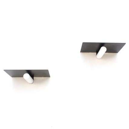 SETTI 2x Seinähylly 15x21 cm musta/valkoinen