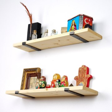 SETTI 2x Seinähylly 16x60 cm kuusi