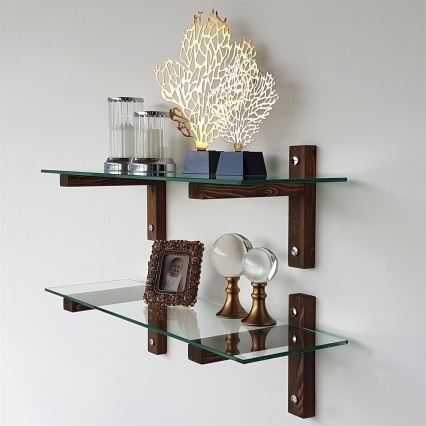 SETTI 2x Seinähylly 25x85 cm mänty/läpinäkyvä