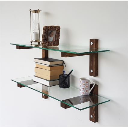 SETTI 2x Seinähylly 25x85 cm mänty/läpinäkyvä