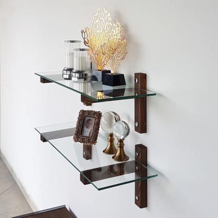 SETTI 2x Seinähylly 25x85 cm mänty/läpinäkyvä