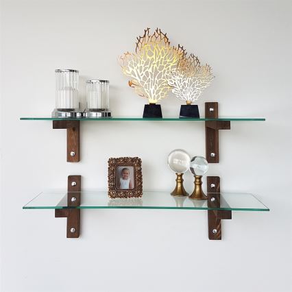 SETTI 2x Seinähylly 25x85 cm mänty/läpinäkyvä