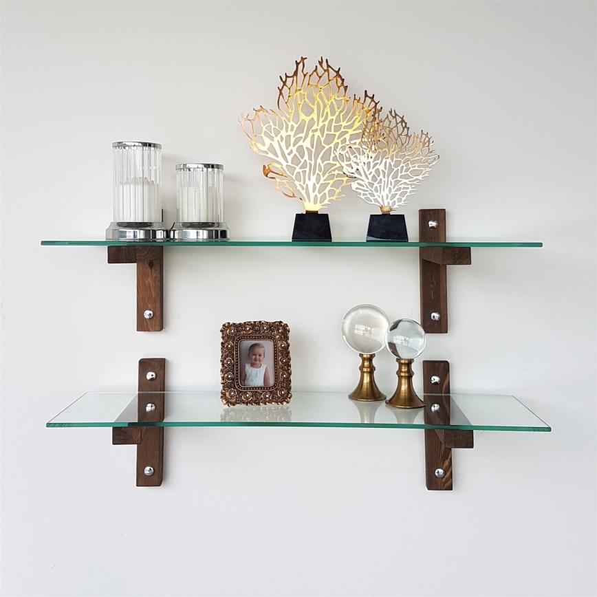 SETTI 2x Seinähylly 25x85 cm mänty/läpinäkyvä