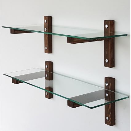 SETTI 2x Seinähylly 25x85 cm mänty/läpinäkyvä