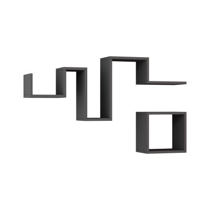 SETTI 2x Seinähylly FOLLOW antrasiitti