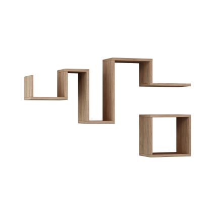 SETTI 2x Seinähylly FOLLOW ruskea