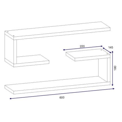 SETTI 2x Seinähylly JENIKA valkoinen