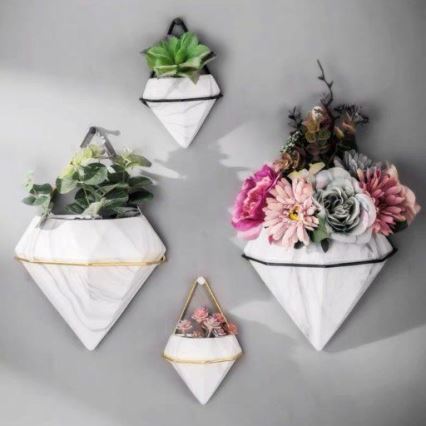 SETTI 2x Seinäkukkaruukku SEMELA 23x20 cm kulta