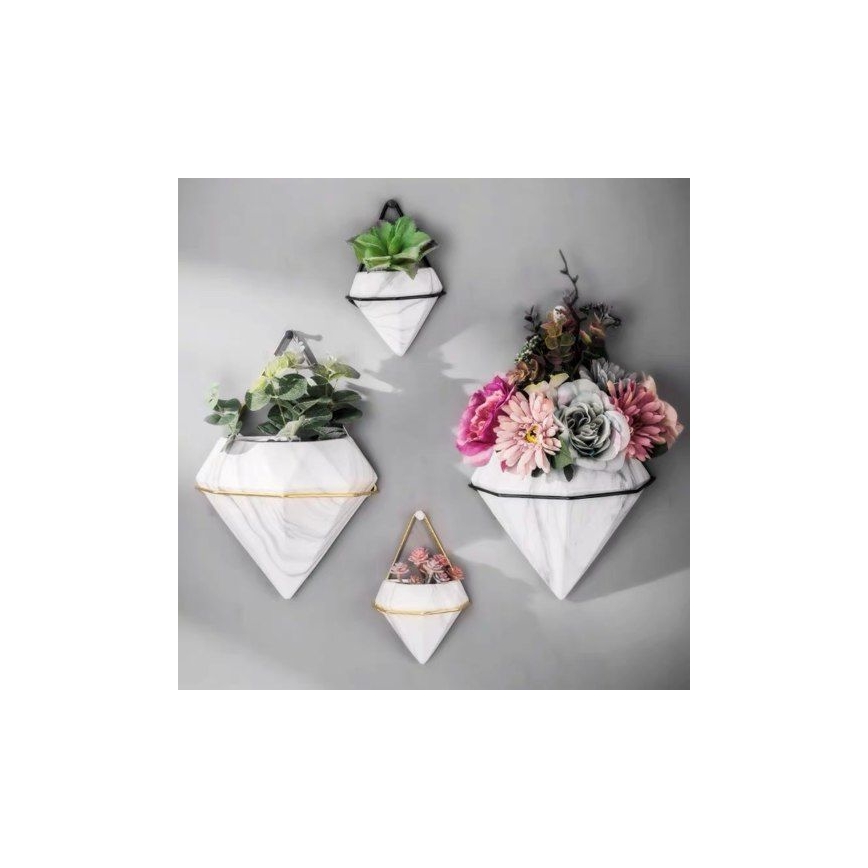 SETTI 2x Seinäkukkaruukku SEMELA 23x20 cm kulta