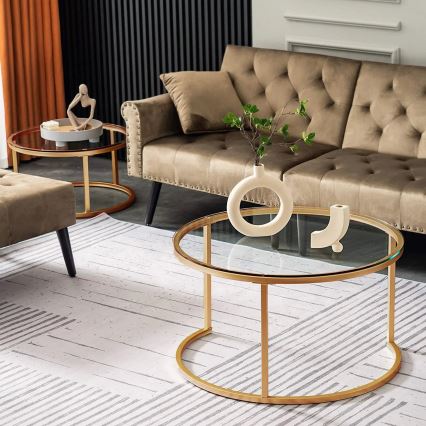 SETTI 2x Sohvapöytä BELARUS kulta