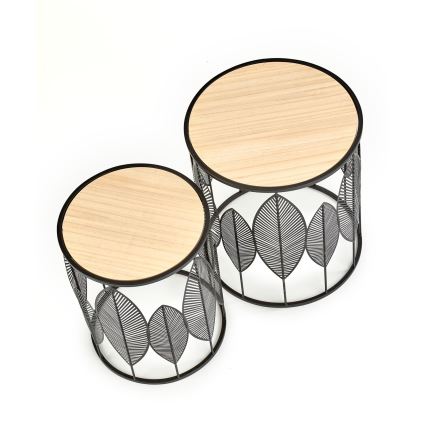 SETTI 2x Sohvapöytä FOLLA halkaisija 33/40 cm musta