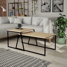 SETTI 2x sohvapöytä PAL beige/musta