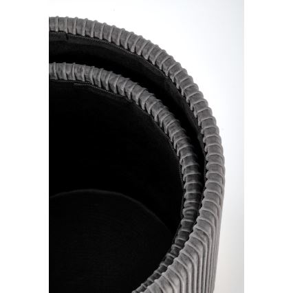 SETTI 2x Tabouret MONTY halkaisija 36/66 cm harmaa/kulta