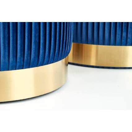 SETTI 2x Tabouret MONTY halkaisija 36/66 cm sininen/kulta