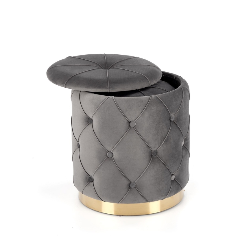 SETTI 2x Tabouret POLLY halkaisija 40/44 cm harmaa/kulta