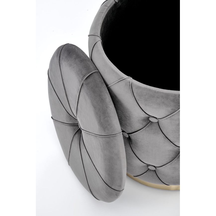 SETTI 2x Tabouret POLLY halkaisija 40/44 cm harmaa/kulta