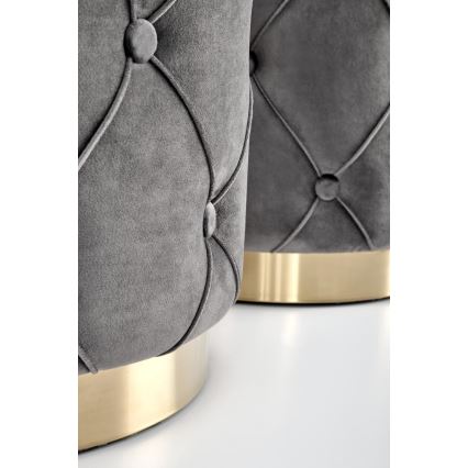 SETTI 2x Tabouret POLLY halkaisija 40/44 cm harmaa/kulta