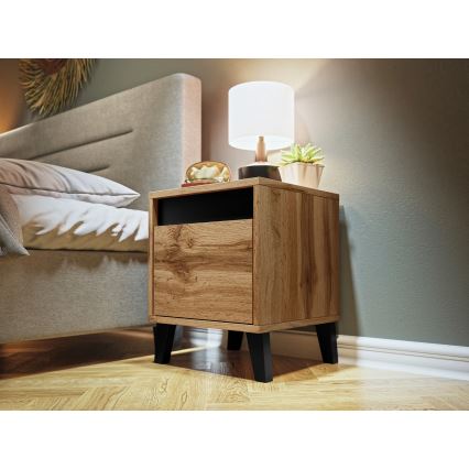 SETTI 2x Yöpöytä NORD 45x40 cm ruskea/antrasiitti