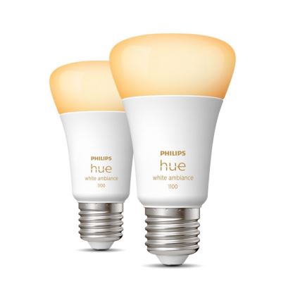 SETTI 2xLED Himmennettävä polttimo Philips Hue WHITE AMBIANCE E27/8W/230V 2200-6500K