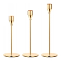 Setti 3 kpl kullanvärisiä kynttilänjalkoja