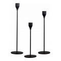 Setti 3 kpl kynttilänjalkoja, musta