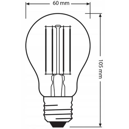 SETTI 3 kpl LED-lamppua BASE CLASSIC FILAMENT A60 E27/7,5W/230V 4000K - Osram