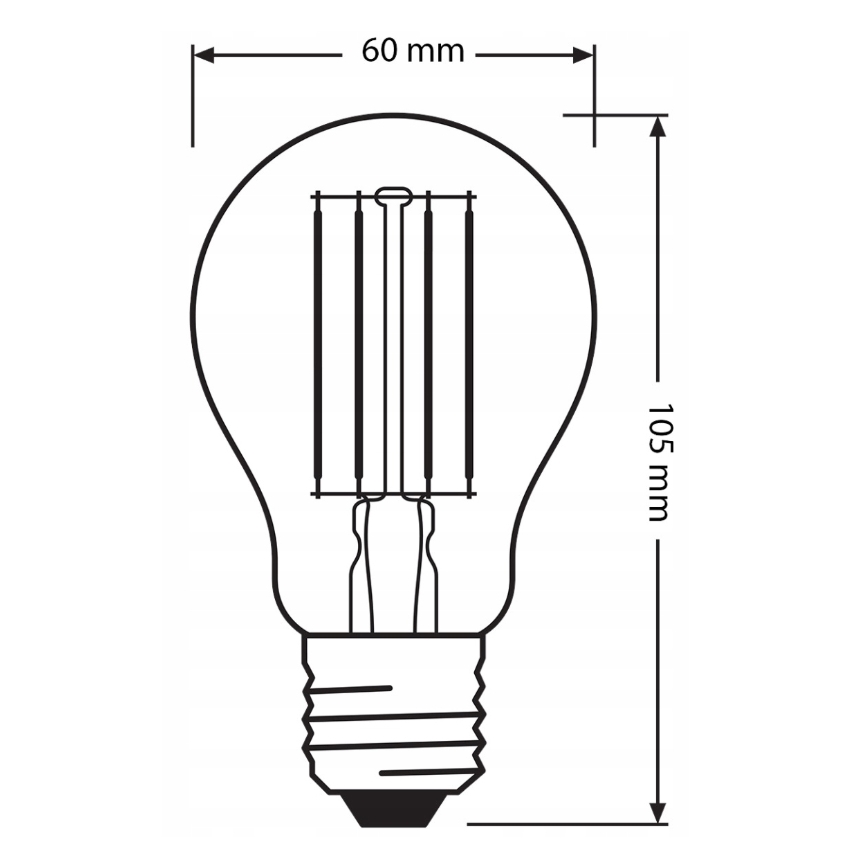 SETTI 3 kpl LED-lamppua BASE CLASSIC FILAMENT A60 E27/7,5W/230V 4000K - Osram