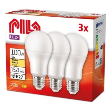 Setti 3 kpl LED-lamppuja Philips Pila E27/13W/230V 2700K