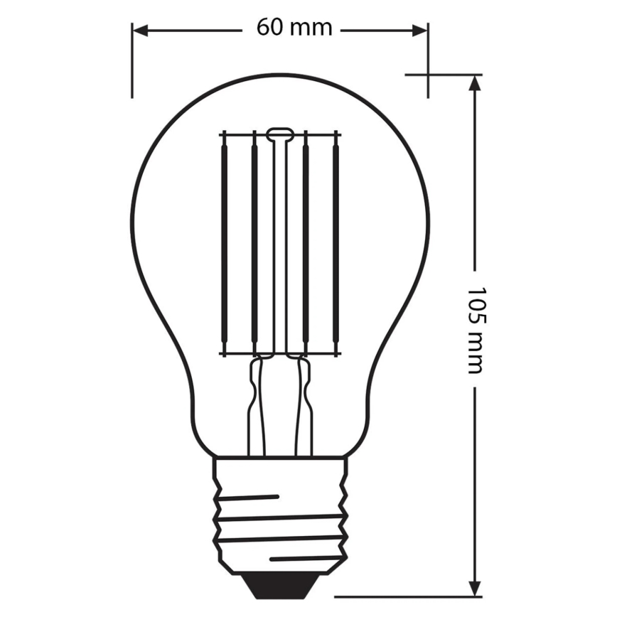 Setti 3 kpl LED-polttimoa BASE CLASSIC FILAMENT A60 E27/11W/230V 4000K - Osram