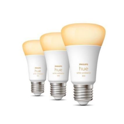 Kolmen kappaleen setti: Philips Hue WHITE AMBIANCE A60 E27 himmennettävät LED-lamput 6W/230V 2200-6500K
