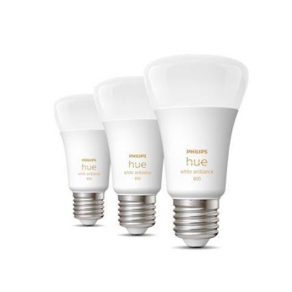 Kolmen kappaleen setti: Philips Hue WHITE AMBIANCE A60 E27 himmennettävät LED-lamput 6W/230V 2200-6500K