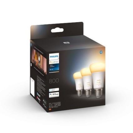 Kolmen kappaleen setti: Philips Hue WHITE AMBIANCE A60 E27 himmennettävät LED-lamput 6W/230V 2200-6500K